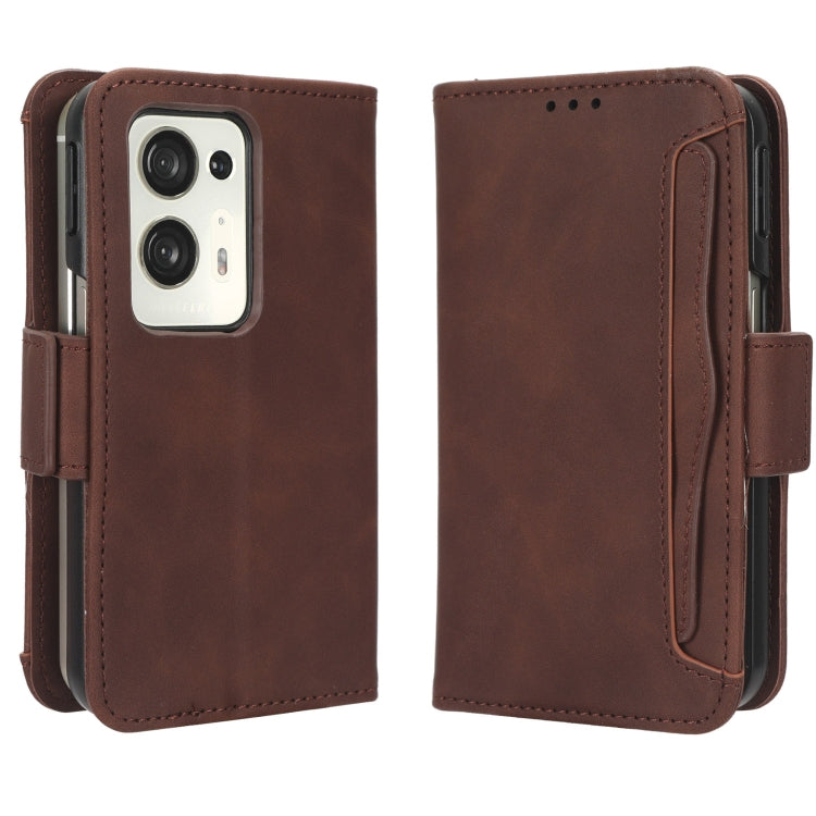 For OPPO Find N2 Skin Feel Calf Texture Card Slots Leather Phone Case