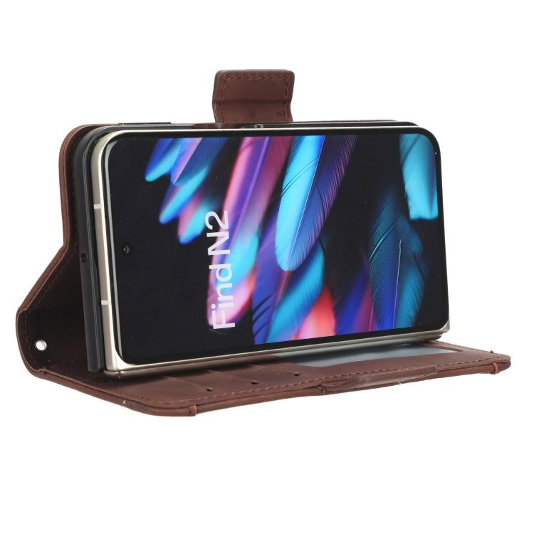 For OPPO Find N2 Skin Feel Calf Texture Card Slots Leather Phone Case