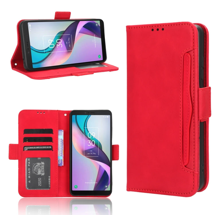 For TCL Ion X Skin Feel Calf Texture Card Slots Leather Phone Case