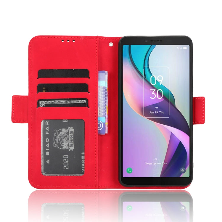 For TCL Ion X Skin Feel Calf Texture Card Slots Leather Phone Case