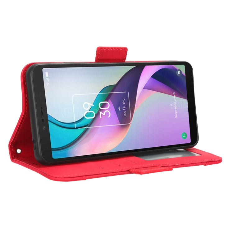 For TCL Ion X Skin Feel Calf Texture Card Slots Leather Phone Case