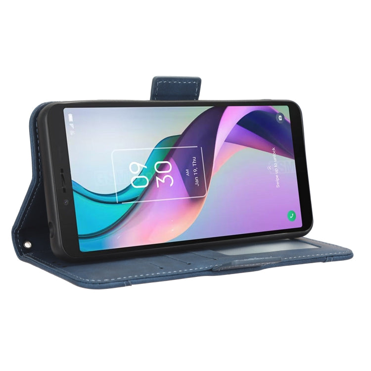 For TCL Ion X Skin Feel Calf Texture Card Slots Leather Phone Case