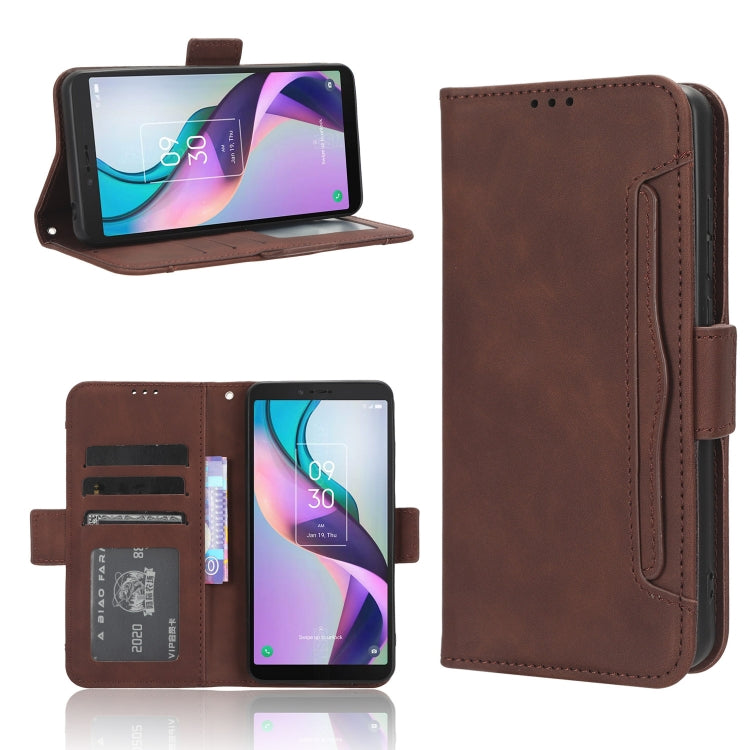 For TCL Ion X Skin Feel Calf Texture Card Slots Leather Phone Case