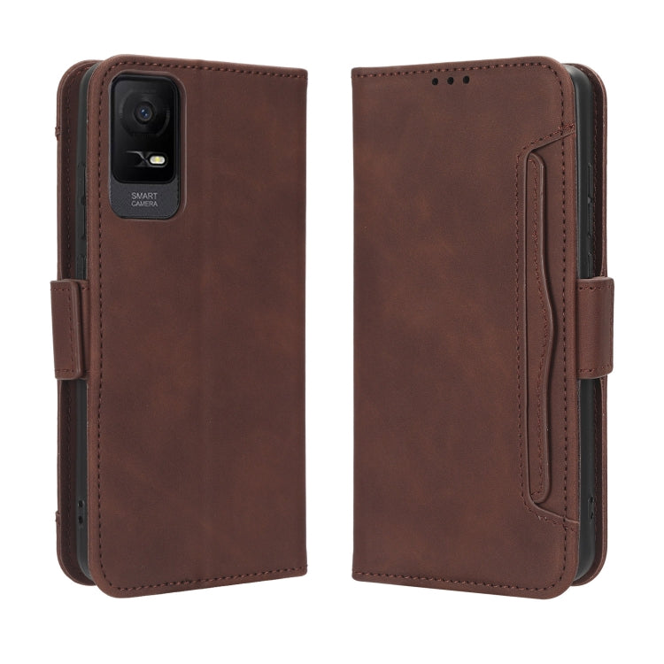 For TCL Ion X Skin Feel Calf Texture Card Slots Leather Phone Case