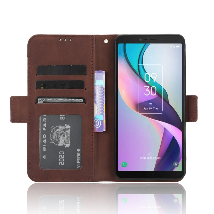 For TCL Ion X Skin Feel Calf Texture Card Slots Leather Phone Case