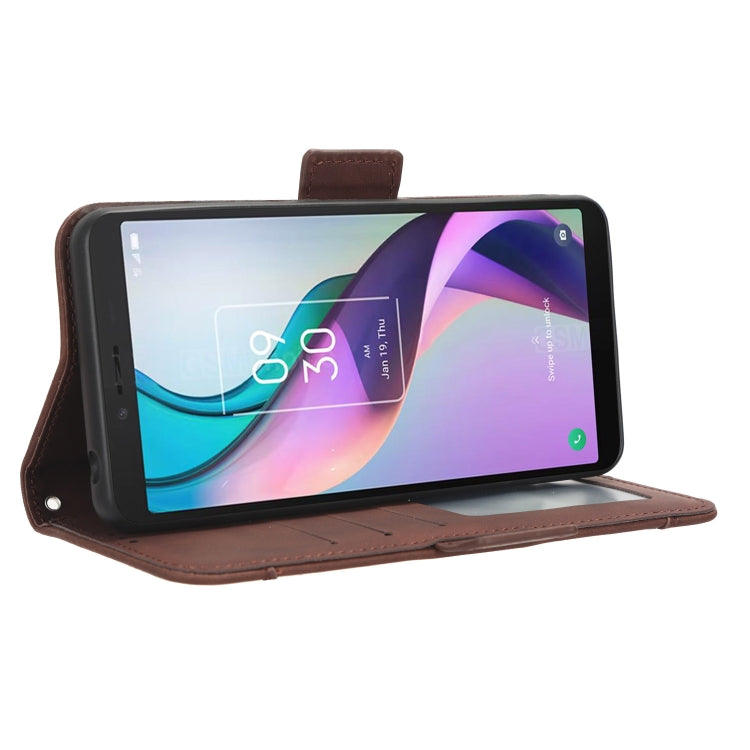 For TCL Ion X Skin Feel Calf Texture Card Slots Leather Phone Case