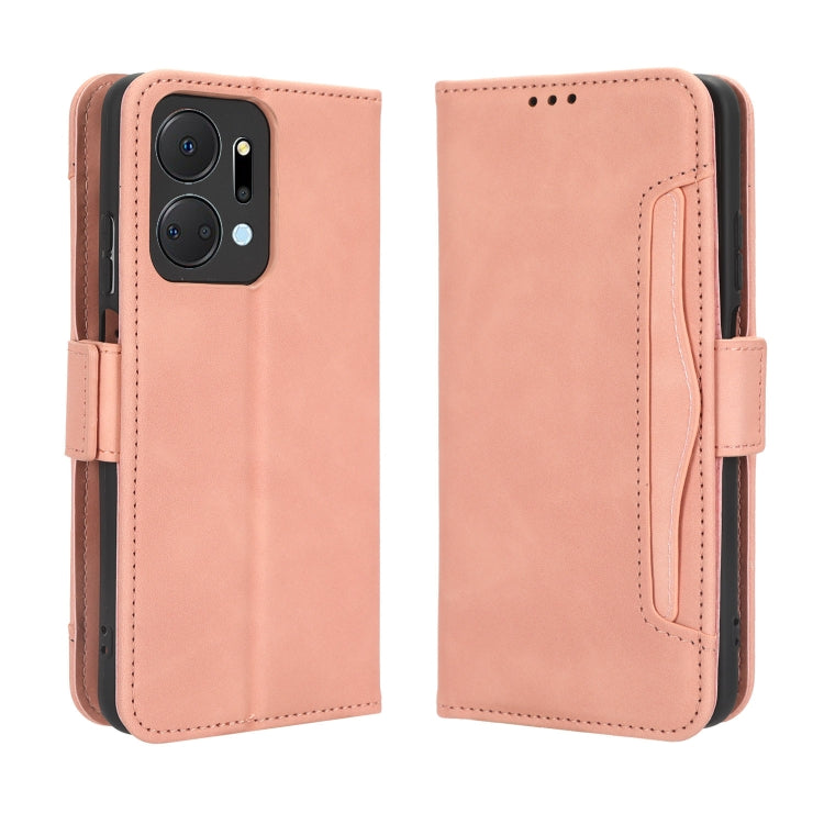 For Honor X7a Skin Feel Calf Texture Card Slots Leather Phone Case
