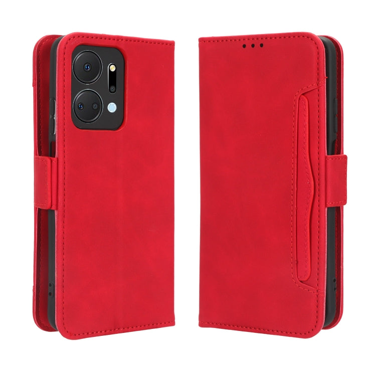 For Honor X7a Skin Feel Calf Texture Card Slots Leather Phone Case