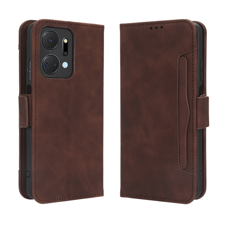 For Honor X7a Skin Feel Calf Texture Card Slots Leather Phone Case