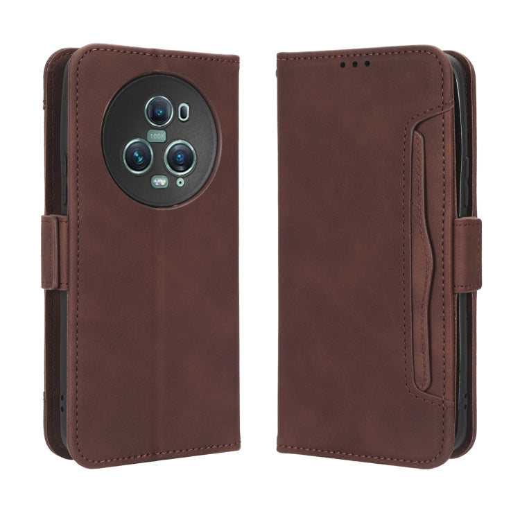 For Honor Magic5 Pro Skin Feel Calf Texture Card Slots Leather Phone Case