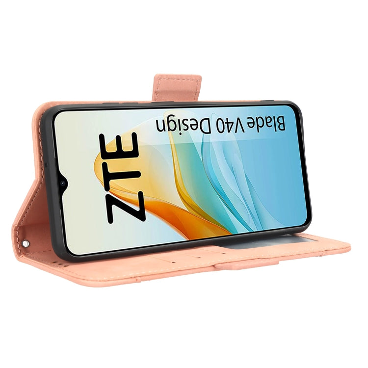 For ZTE Blade V40 Design Skin Feel Calf Texture Card Slots Leather Phone Case