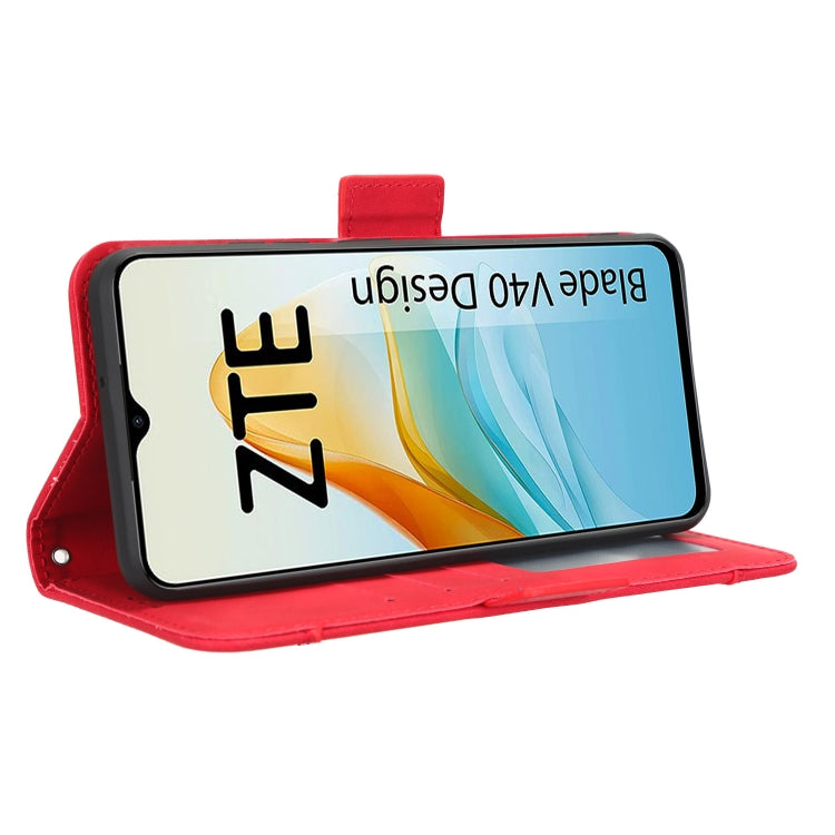 For ZTE Blade V40 Design Skin Feel Calf Texture Card Slots Leather Phone Case