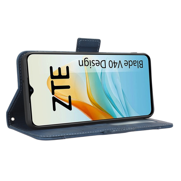 For ZTE Blade V40 Design Skin Feel Calf Texture Card Slots Leather Phone Case