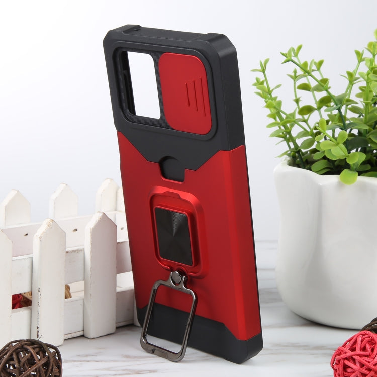 For Motorola Moto G 5G 2023 Camera Shield Card Slot Phone Case with Ring Holder