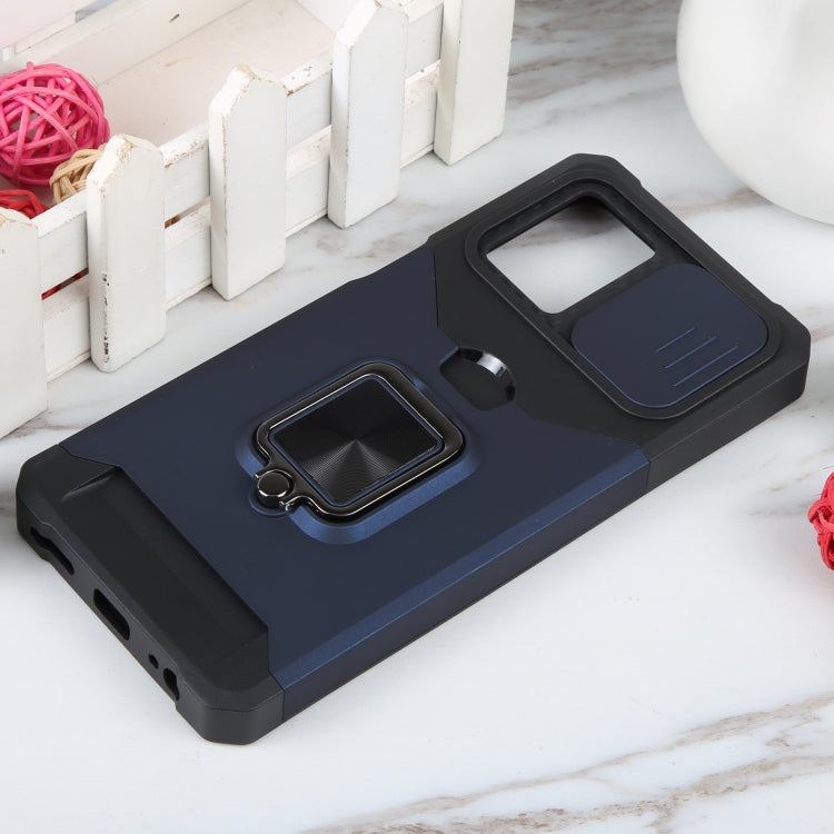 For Motorola Moto G 5G 2023 Camera Shield Card Slot Phone Case with Ring Holder