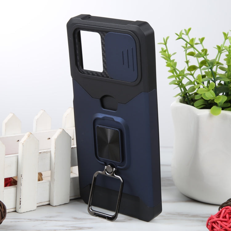 For Motorola Moto G 5G 2023 Camera Shield Card Slot Phone Case with Ring Holder