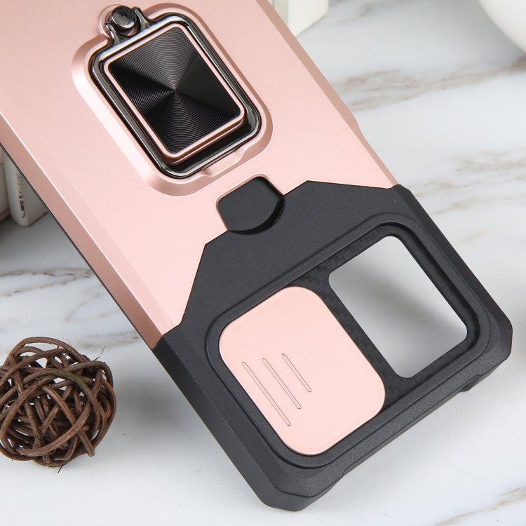 For Motorola Moto G 5G 2023 Camera Shield Card Slot Phone Case with Ring Holder