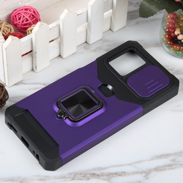 For Motorola Moto G 5G 2023 Camera Shield Card Slot Phone Case with Ring Holder