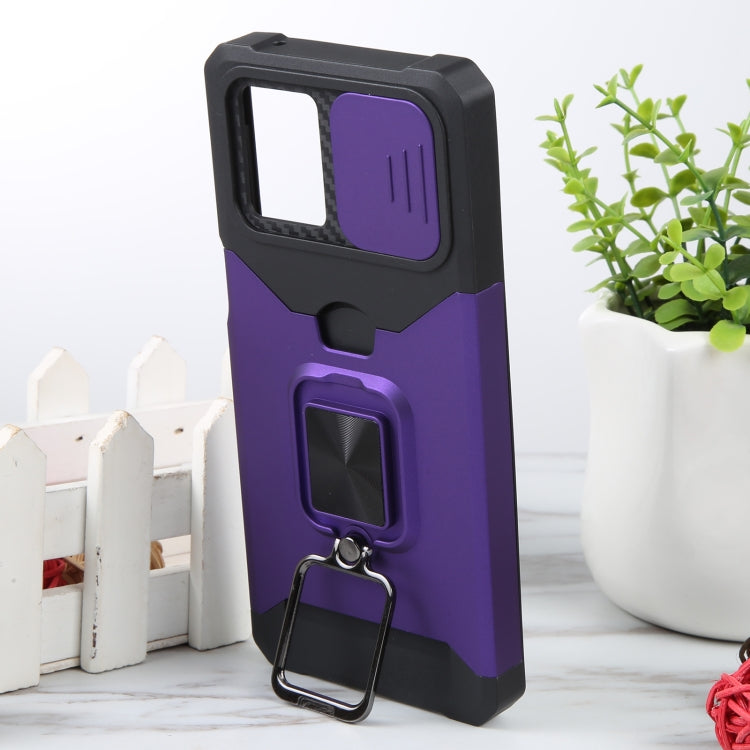 For Motorola Moto G 5G 2023 Camera Shield Card Slot Phone Case with Ring Holder