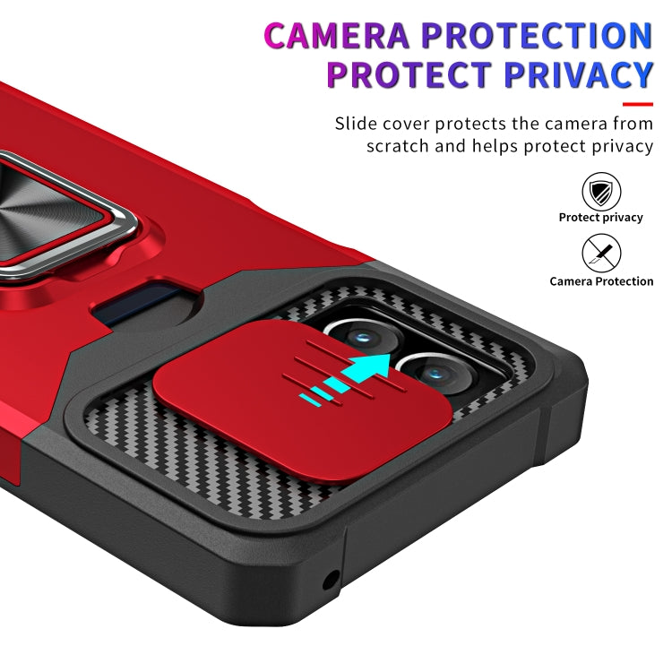 For Motorola Moto G Stylus 5G 2023 Camera Shield Card Slot Phone Case with Ring Holder