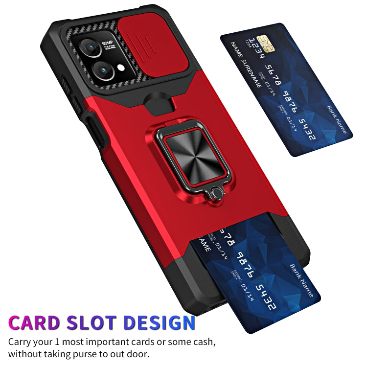 For Motorola Moto G Stylus 5G 2023 Camera Shield Card Slot Phone Case with Ring Holder