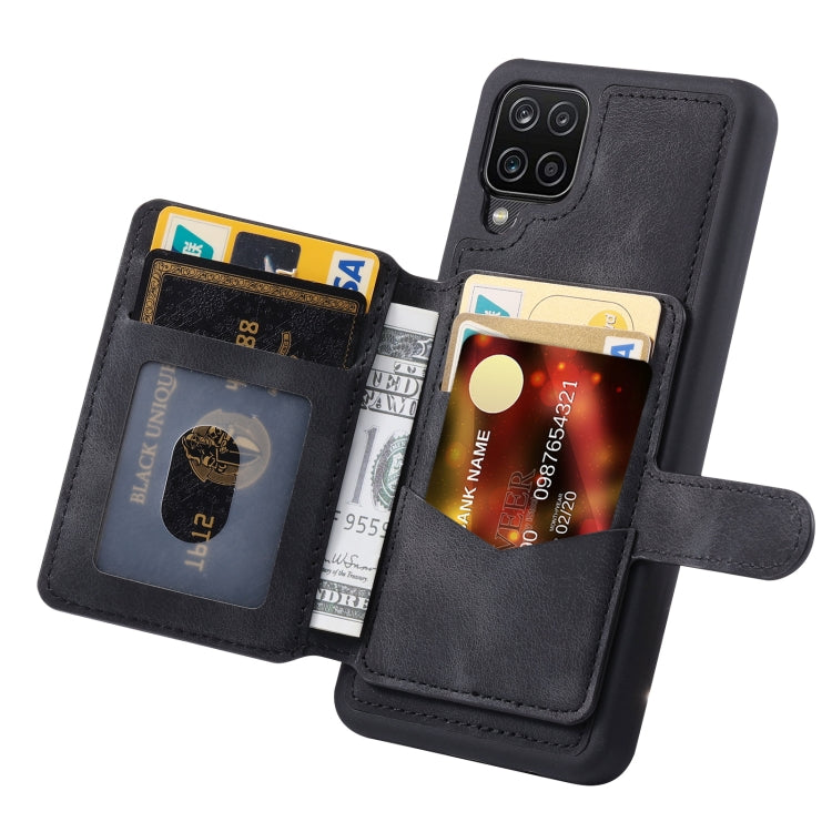 For Samsung Galaxy A12 5G Skin Feel Dream Anti-theft Brush Shockproof Portable Skin Card Bag Phone Case