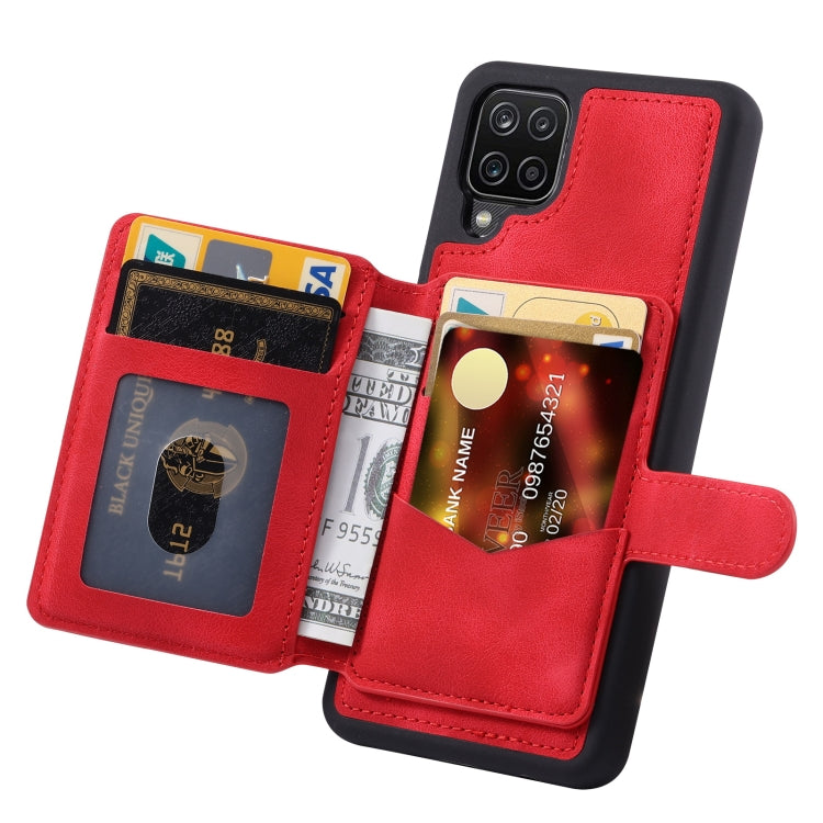 For Samsung Galaxy A12 5G Skin Feel Dream Anti-theft Brush Shockproof Portable Skin Card Bag Phone Case