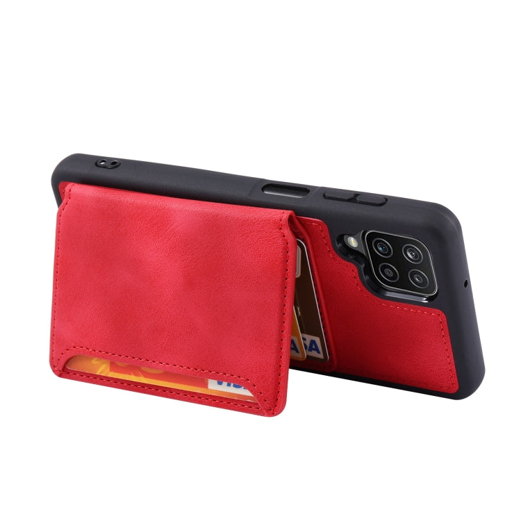 For Samsung Galaxy A12 5G Skin Feel Dream Anti-theft Brush Shockproof Portable Skin Card Bag Phone Case