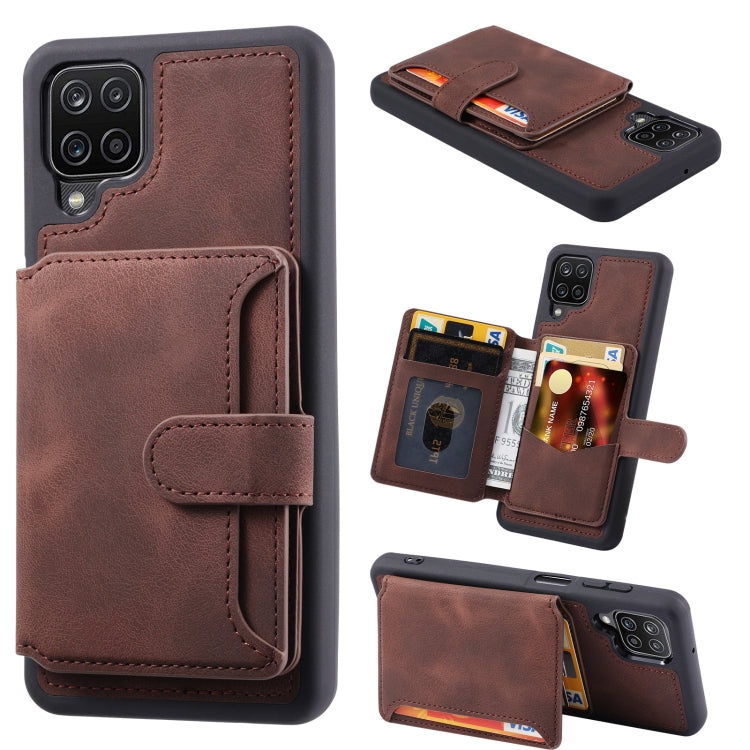 For Samsung Galaxy A12 5G Skin Feel Dream Anti-theft Brush Shockproof Portable Skin Card Bag Phone Case