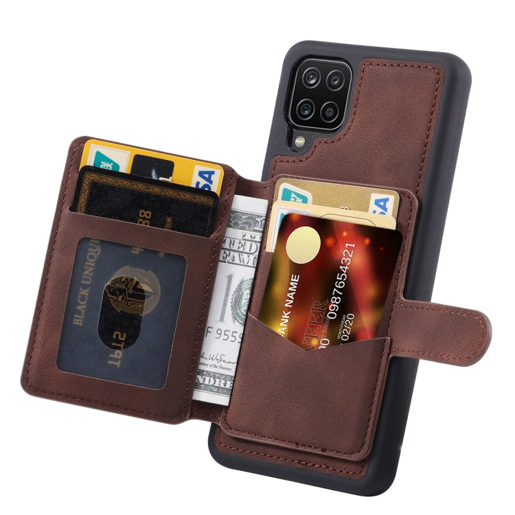 For Samsung Galaxy A12 5G Skin Feel Dream Anti-theft Brush Shockproof Portable Skin Card Bag Phone Case