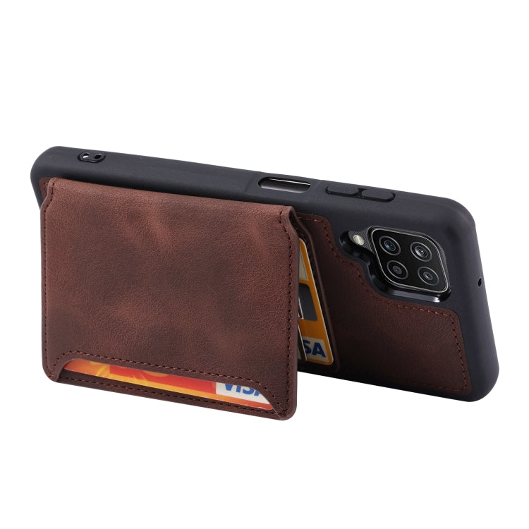 For Samsung Galaxy A12 5G Skin Feel Dream Anti-theft Brush Shockproof Portable Skin Card Bag Phone Case