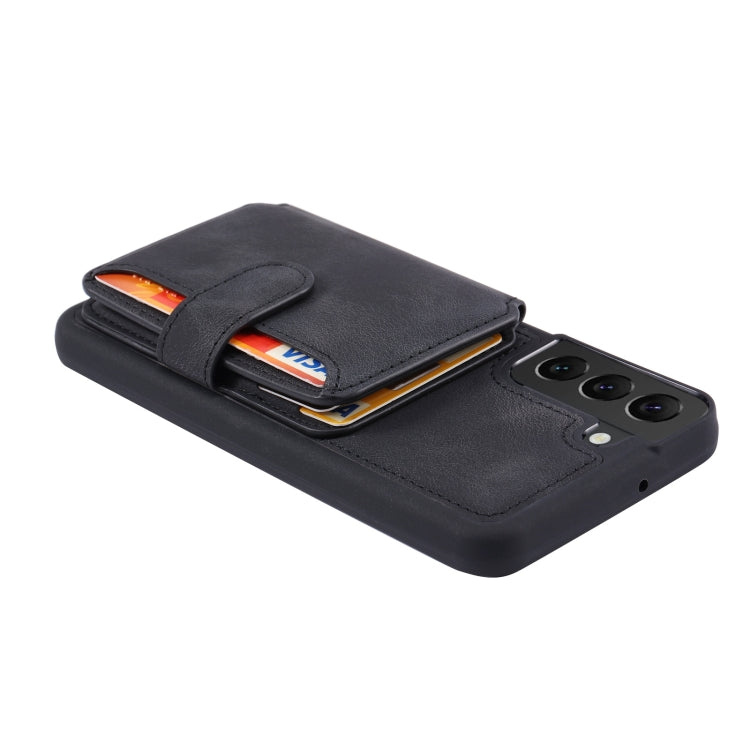 For Samsung Galaxy S21 5G Skin Feel Dream Anti-theft Brush Shockproof Portable Skin Card Bag Phone Case