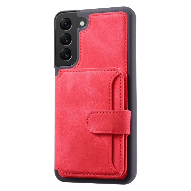 For Samsung Galaxy S21 5G Skin Feel Dream Anti-theft Brush Shockproof Portable Skin Card Bag Phone Case