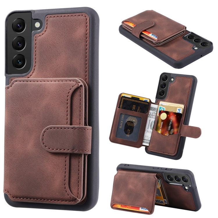 For Samsung Galaxy S21 5G Skin Feel Dream Anti-theft Brush Shockproof Portable Skin Card Bag Phone Case