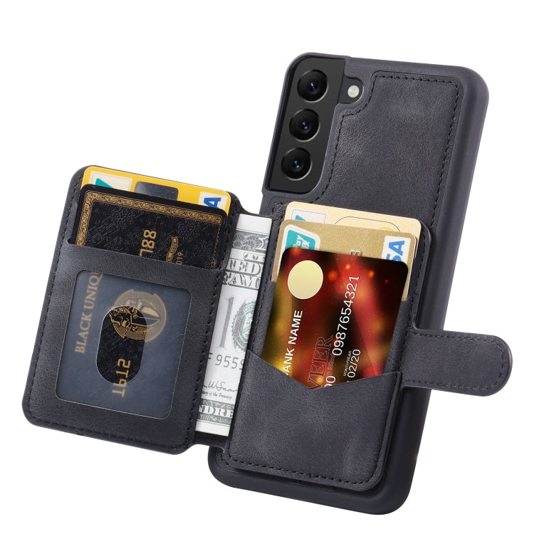 For Samsung Galaxy S21 FE 5G Skin Feel Dream Anti-theft Brush Shockproof Portable Skin Card Bag Phone Case