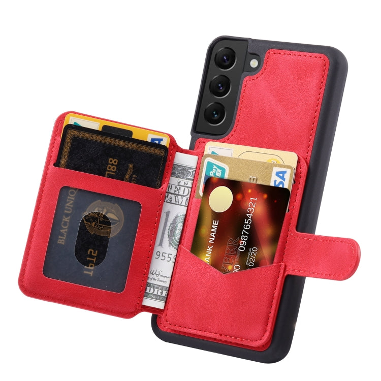 For Samsung Galaxy S21 FE 5G Skin Feel Dream Anti-theft Brush Shockproof Portable Skin Card Bag Phone Case