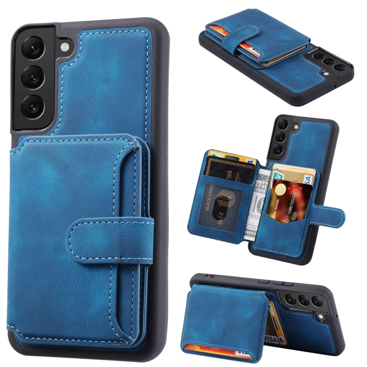 For Samsung Galaxy S21 FE 5G Skin Feel Dream Anti-theft Brush Shockproof Portable Skin Card Bag Phone Case