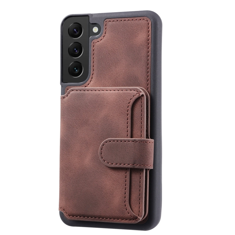 For Samsung Galaxy S21 FE 5G Skin Feel Dream Anti-theft Brush Shockproof Portable Skin Card Bag Phone Case