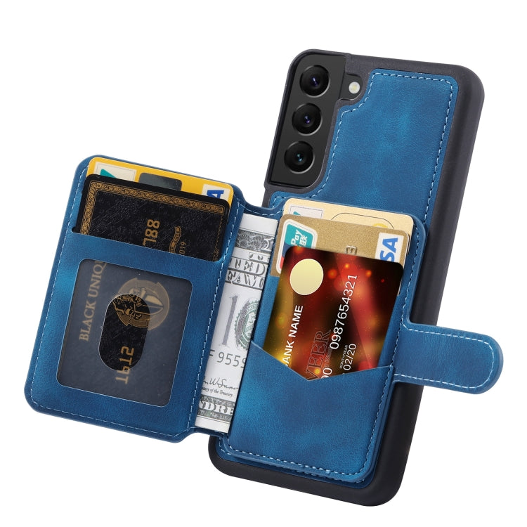 For Samsung Galaxy S21+ 5G Skin Feel Dream Anti-theft Brush Shockproof Portable Skin Card Bag Phone Case