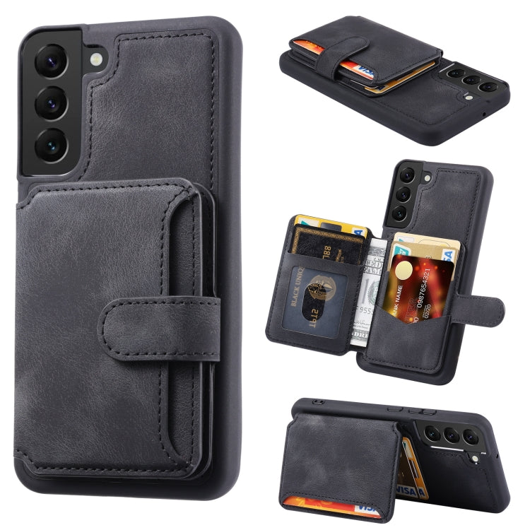 For Samsung Galaxy S22 5G Skin Feel Dream Anti-theft Brush Shockproof Portable Skin Card Bag Phone Case