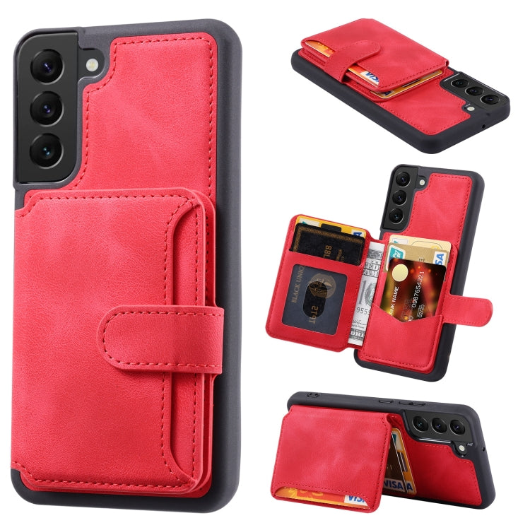 For Samsung Galaxy S22 5G Skin Feel Dream Anti-theft Brush Shockproof Portable Skin Card Bag Phone Case
