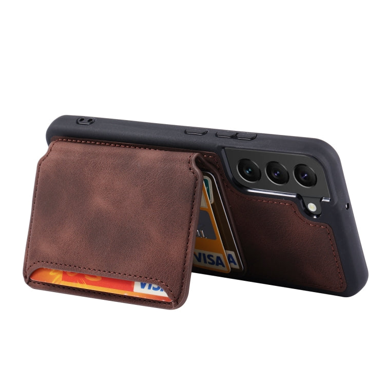 For Samsung Galaxy S22 5G Skin Feel Dream Anti-theft Brush Shockproof Portable Skin Card Bag Phone Case