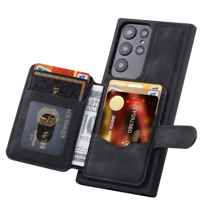 For Samsung Galaxy S22 Ultra 5G Skin Feel Dream Anti-theft Brush Shockproof Portable Skin Card Bag Phone Case