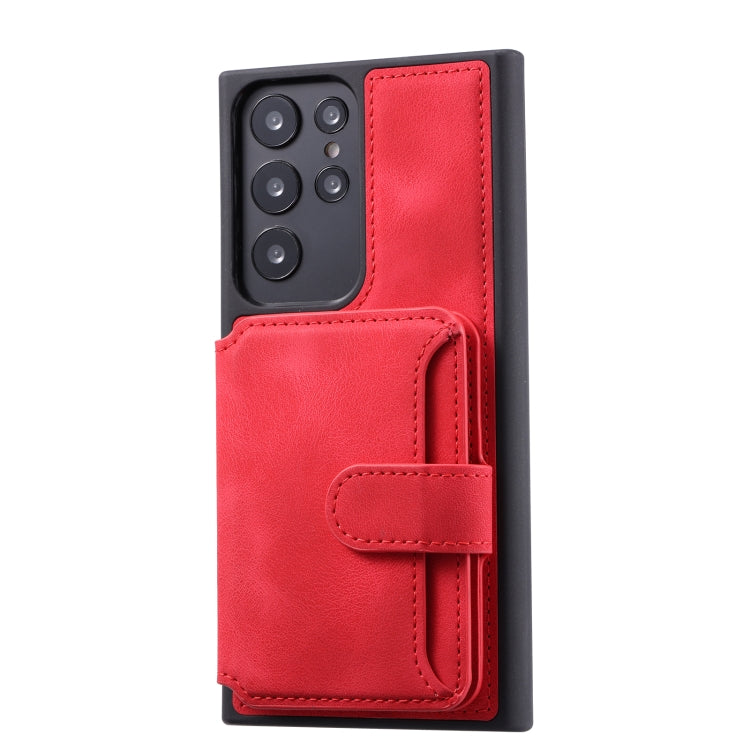 For Samsung Galaxy S22 Ultra 5G Skin Feel Dream Anti-theft Brush Shockproof Portable Skin Card Bag Phone Case