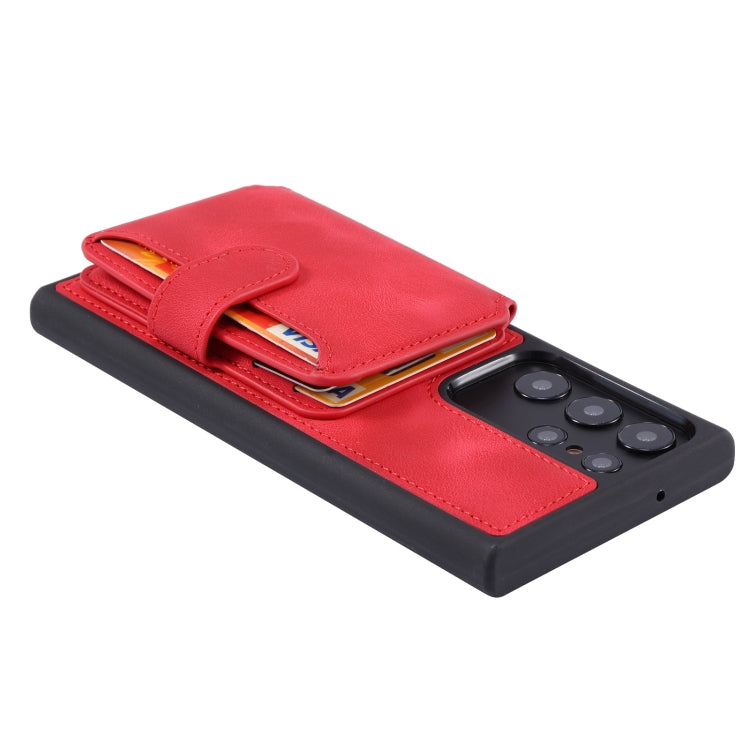 For Samsung Galaxy S22 Ultra 5G Skin Feel Dream Anti-theft Brush Shockproof Portable Skin Card Bag Phone Case