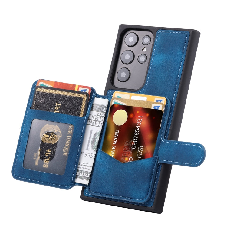 For Samsung Galaxy S22 Ultra 5G Skin Feel Dream Anti-theft Brush Shockproof Portable Skin Card Bag Phone Case