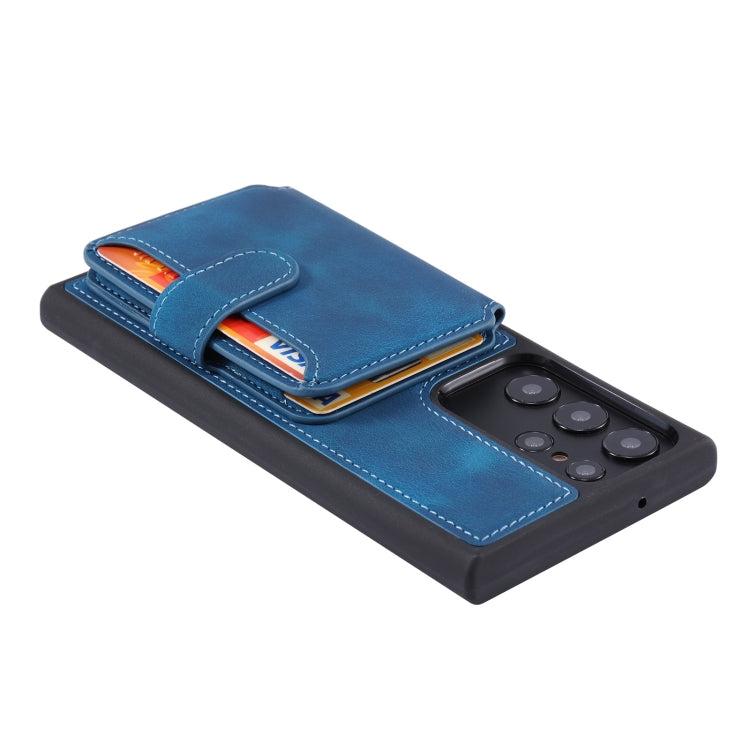 For Samsung Galaxy S22 Ultra 5G Skin Feel Dream Anti-theft Brush Shockproof Portable Skin Card Bag Phone Case