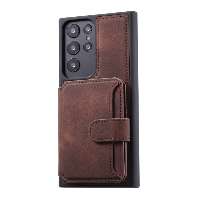 For Samsung Galaxy S22 Ultra 5G Skin Feel Dream Anti-theft Brush Shockproof Portable Skin Card Bag Phone Case