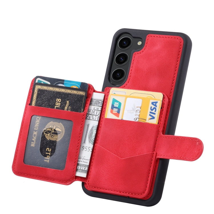 For Samsung Galaxy S23 5G Skin Feel Dream Anti-theft Brush Shockproof Portable Skin Card Bag Phone Case