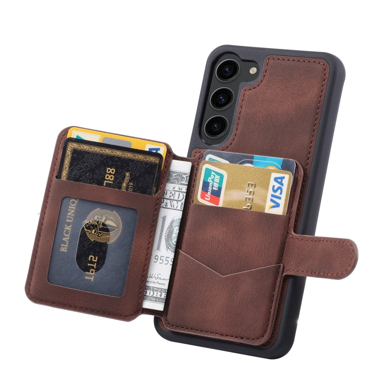 For Samsung Galaxy S23 5G Skin Feel Dream Anti-theft Brush Shockproof Portable Skin Card Bag Phone Case